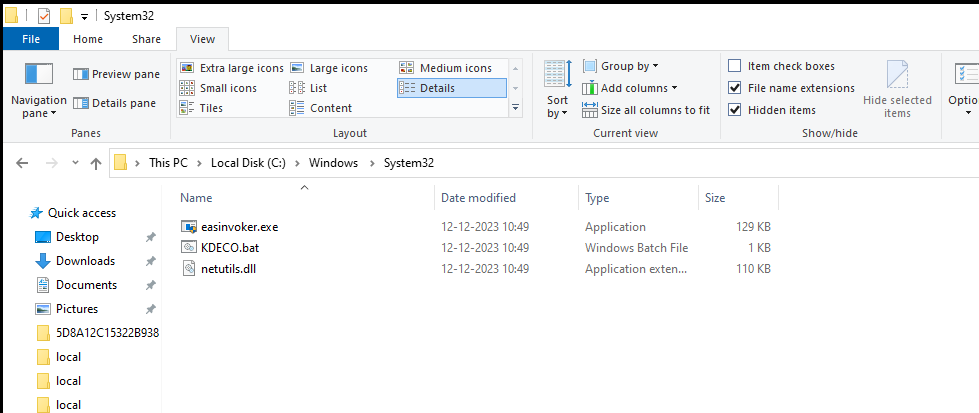 Forensic artifact review, screenshot 1